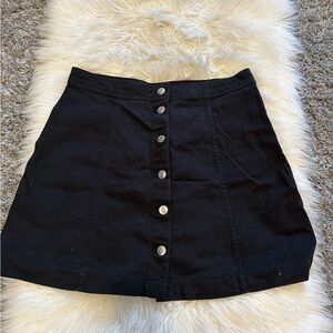 Black Button-Down Skirt